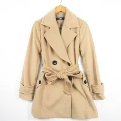 サリア salire トレンチコート ベルト付き レーヨン M ベージュ kz9376
