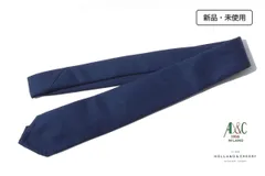 新品 アーディアンドシー AD&C ウール×シルクソリッドネクタイ 12 ネイビーのサムネイル