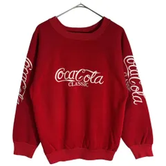 80年代 USA製 Coka Cola コカ・コーラ スウェット 企業ロゴ レッド(メンズ L相当)中古 古着 X6852
