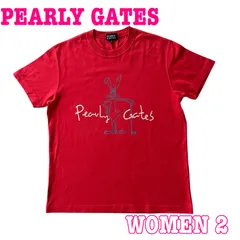 PEARLY GATES パーリーゲイツ 半袖 クルーネック プリント コットン Tシャツ 2