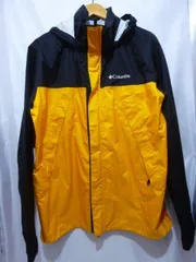Columbia コロンビア PM0126 シンプソンサンクチュアリ レインジャケット ナイロンジャケット  サイズL 黒/黄 メンズ トップス