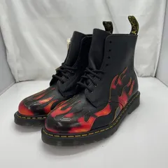 【中古】Dr.Martens 8ホール 1460 Pascal Flame サイズUK8(27㎝相当) 41517001 黒/赤 箱あり ドクターマーチン[91]