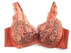 ブラジャー トリンプ Triumph ブラジャー 編レース ブラレット風 脇ダイア C70 オレンジxターコイズ