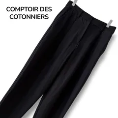 COMPTOIR DES COTONNIERS レディース コントワーデコトニエ 超高ストレッチ スリムパンツ S 黒 ブラック 高弾性 センタープレス 美脚シルエット テーパード オフィス カジュアル ポリエステル 0001314OCのサムネイル