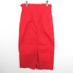 チャオパニック CIAOPANIC ロング タイト スカート スリット 綿 F レッド kz11688