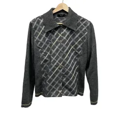 DAKS(ダックス) ブルゾン サイズ44 XL レディース - グレー×シルバー×イエロー 長袖/ニット/チェック柄/春/秋のサムネイル