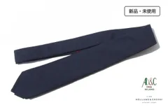新品 アーディアンドシー AD&C ウールチェックネクタイ 22 ネイビーのサムネイル