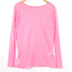 ディスコート Discoat シアー ニット カットソー Tシャツ 長袖 レーヨン F ピンク kz12262