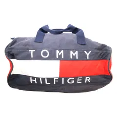 ★【TOMMY HILFIGER/トミーヒルフィガー】　ボストンバッグ　布　ネイビー　赤　白　レディース