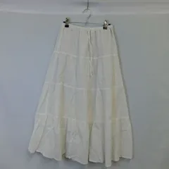 GUジーユー　ティアードマキシスカート　オフホワイト　S　〇□
