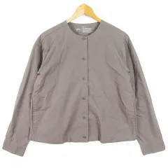 無印良品 良品計画 ブラウス 長袖 綿 XS-S ブラウン 小さいサイズ kz12182