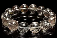 【１点物】高透明◇繊細銀針 シルバールチルクォーツ　15-15.5mm　ブレスレット パワーストーン 天然石 _MC7049