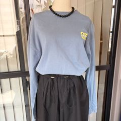 MISHIMA MART バックプリント ロンT メンズM journalstandard ベイクルーズくすみブルー ビッグシルエット 男女兼用 ストリート 韓国風 古着