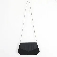 ハナエモリ HANAE MORI 2WAY チェーン フラップバッグ ベロア ブラック 冠婚葬祭 2sa6574