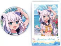 ホロライブ 白上フブキ シャイニーウェーブ 缶バッジ ホロライブサマー