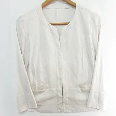 リフレクト Reflect ノーカラー ジャケット コットン 9 ライトベージュ kz12077