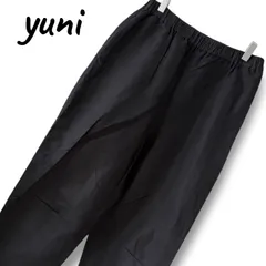 yuni ユニ コットンリネン イージーパンツ フリーサイズ ブラック 黒 綿麻 スラブ 日本製 アンビデックス AMBIDEX レディース ボトムス テーパード ワイド ウエストゴム ナチュラル リンネル 0001320OCのサムネイル