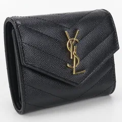 SAINT LAURENT サンローラン マルチフォールドウォレット モノグラム 692061 三つ折り財布 レザー【中古】 レディース