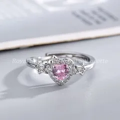 リング 指輪 銀色 シルバーカラー 天然石風 ハート ピンク 豪華 お洒落 アクセサリー シンプル フリーサイズ 豪華 きれいめ 可愛い レディース ジュエリー 大人かわいい デイリー パーティー 個性的