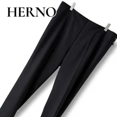 HERNO ヘルノ スラックス テーパードパンツ ブラック 黒 イタリア製 MADE IN ITALY センタープレス ロゴ刻印ボタン  42 Mサイズ相当 レディース ボトムス 高級 ラグジュアリー フォーマル 0001321OCのサムネイル