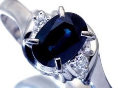 天然ダークブルーサファイア2.25ct Pt900リング 大粒 4.0g 12号 - メルカリ