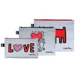 LOQI/キースヘリング リフレクター Zip Pockets/バッグ3点セット 