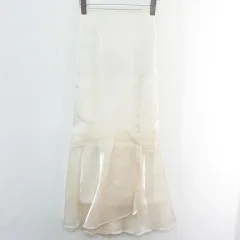 ワンアフター アナザー ナイスクラップ one after another NICE CLAUP レースアップ マーメイド スカート ロング丈 オーガンジー M アイボリー kz12694