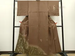 平和屋着物■訪問着　刺繍　枝花文　暈し染め　金銀彩　正絹　逸品　CABD9848ze