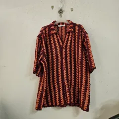 ZARA ザラ クロシェ ニット シャツ ブラウン オレンジ