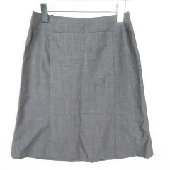 ナチュラルビューティーベーシック NATURAL BEAUTY BASIC スカート 膝丈 毛 シルク L グレー kz13391