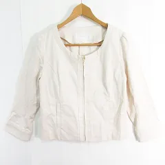 プロポーション ボディドレッシング PROPORTION BODY DRESSING ノーカラー ジャケット ジップアップ ストレッチ コットン 3 ベビーピンク kz13397