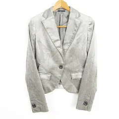 コムサイズム COMME CA ISM コーデュロイ テーラードジャケット ストレッチ 綿 レーヨン M ライトグレー kz13436