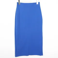 ユニクロ UNIQLO :C タイト ロング スカート スリット ストレッチ S ブルー kz13823