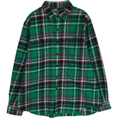 古着 ラルフローレン Ralph Lauren POLO by Ralph Lauren 厚手 エルボーパッチ 長袖 ライトネルチェックシャツ メンズXXL相当/eaa618841