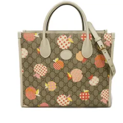 GUCCI グッチ レ ポム スモール トート インターロッキングG アップル リンゴ マルチカラー アイボリー 2WAY ショルダーバッグ 美品 GGスプリーム ベージュ トートバッグ 659983