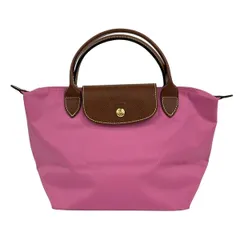 LONGCHAMP(ロンシャン) ハンドバッグ ル・プリアージュオリジナル ピンク×ダークブラウン 折りたたみ レザー