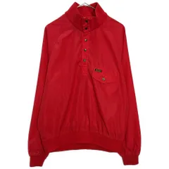 80年代 Eddie Bauer エディーバウアー ハーフスナップ ナイロンプルオーバージャケット アウトドア レッド(メンズ S)中古 古着 X6892