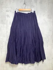 JOURNAL STANDARD relume ジャーナルスタンダードレリューム 22-060-462-1005-2-0 定価8800円 コットンボイルクリンクルティアード スカート size36/紺 ■◆ レディース