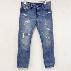 古着 used　Levi’s　リーバイス　501　デニムパンツ/ダメージジーンズ　ジップフライ　縦落ち　インディゴ　W25サイズ