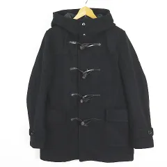 ナノユニバース nano universe ダッフルコート ウール M ブラック 2sa6868