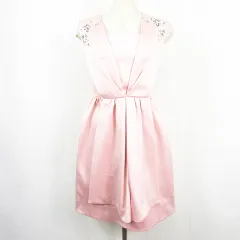 チェスティ Chesty ノースリーブ ワンピース ドレス 膝下丈 0 ピンク ビジュー kz13494