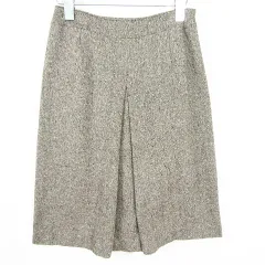 ナチュラルビューティーベーシック NATURAL BEAUTY BASIC ツイード スカート 膝下丈 毛 S ベージュ kz13542