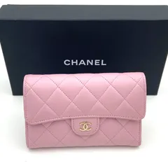 【希少】CHANEL シャネル　マトラッセ　ラムスキン　財布　ピンク