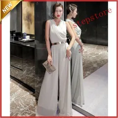 [] パーティードレス かっこいい パンツドレス パンツ 大きいサイズ 結婚式 お呼ばれドレス ジャンプスーツ オールインワン 韓国 黒 20代1742746