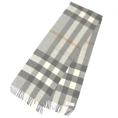 BURBERRY LONDON バーバリー カシミヤ チェック マフラー グレー系 カシミアスカーフ ユニセックス aq12690