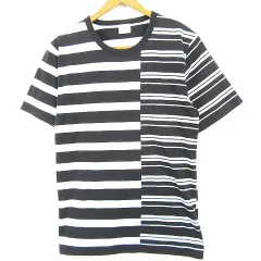 グリーンレーベルリラクシング ユナイテッドアローズ green label relaxing AUTHENTIC WEAR Tシャツ 半袖 コットン M ブラック ホワイト マルチボーダー kz14264