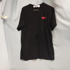 コム・デ・ギャルソン ダブル ハート ブラック 半袖 Tシャツ L