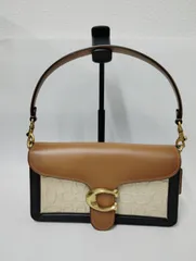 【2641H13】 美品 COACH コーチ タビー ショルダーバッグ  ブロックド シグネチャー キャンバス ショルダー ミニショルダー 斜めがけ クロスボディー 中古