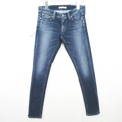 アズールバイマウジー AZUL by moussy AZUL basic ワンウォッシュ スキニー デニム パンツ ジーンズ ストレッチ コットン 26 ブルー kz14607