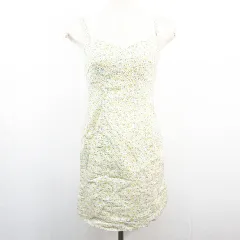 フリーズマート Free's Mart キャミソール ワンピース 膝上丈 コットン FR イエロー 花柄 kz14683